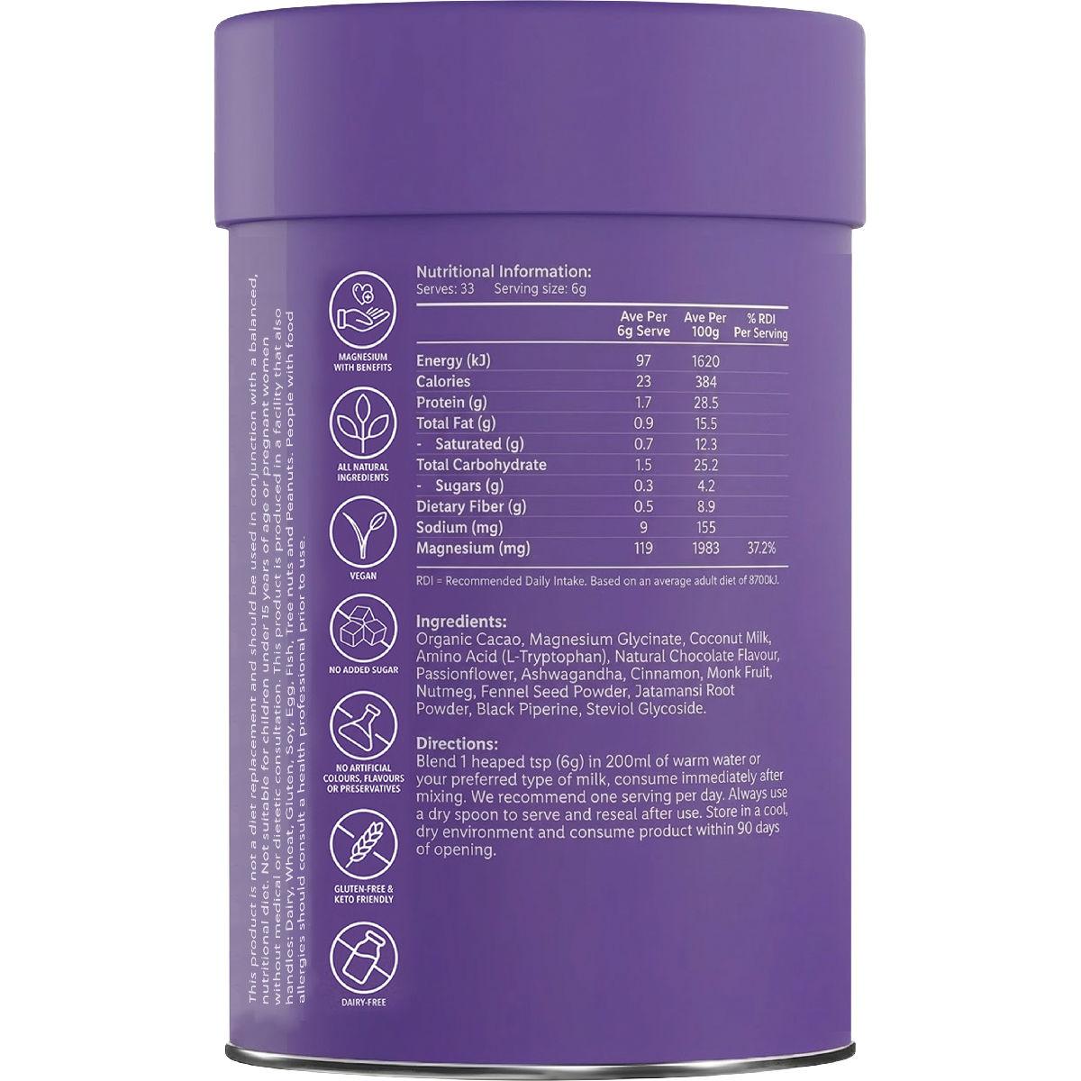 Amazing You Magnesium Wellness Drink Nightly Cacao & Chai 200g
