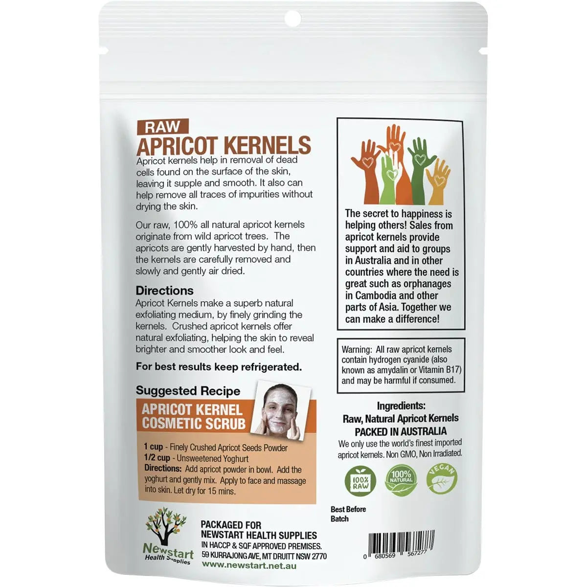 Apricare Apricot Kernels Raw 1kg APRICARE