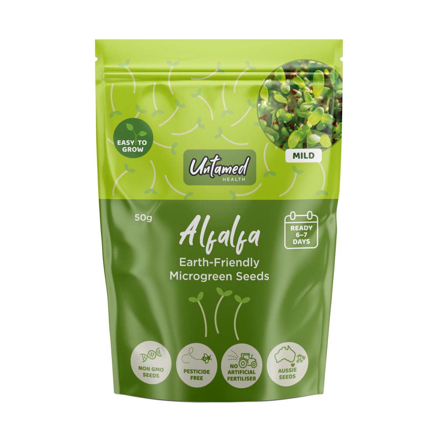 Untamed Health Alfalfa Microgreens Seeds 50g - Cutprice Online