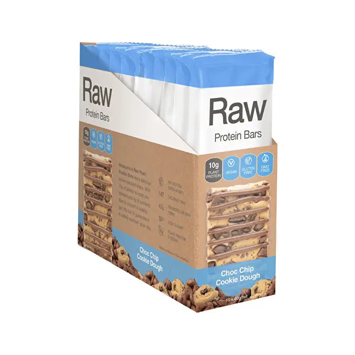 Amazonia Raw Protein Bar Choc Chip Cookie Dough 10x40g AMAZONIA