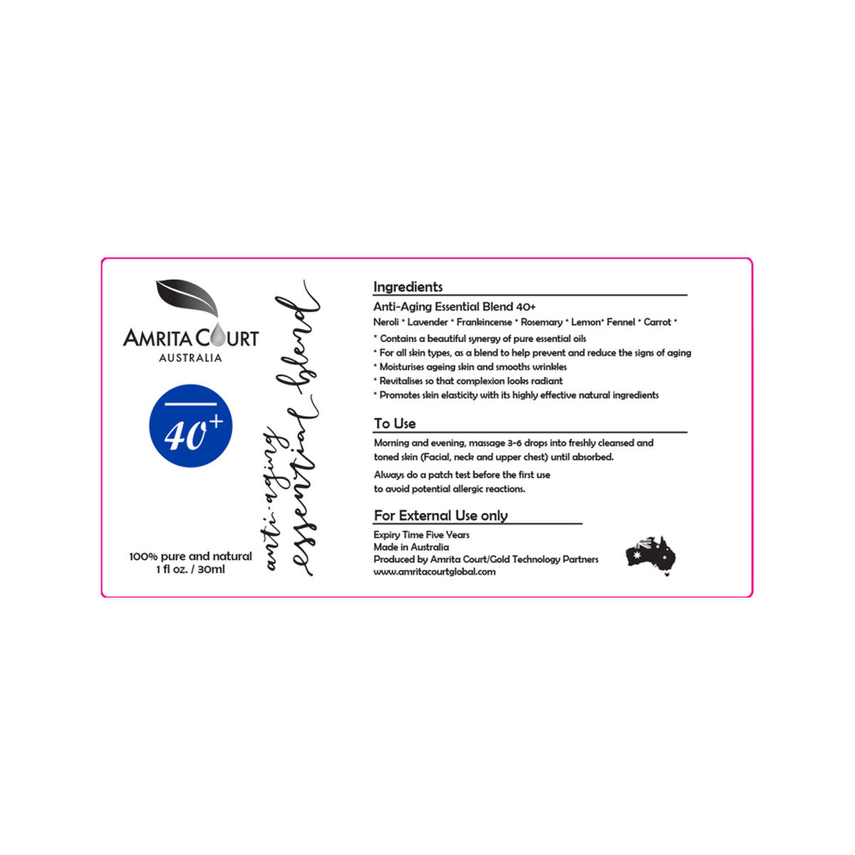 Amrita Court Anti-aging Essential Blend 40+ 30ml Amrita Court