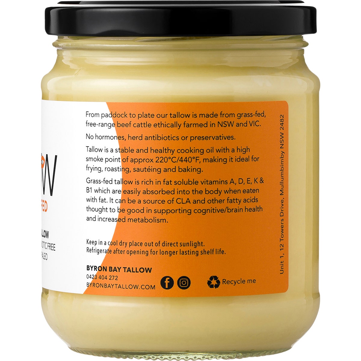 Byron Bay Tallow Grass Fed Beef Tallow 400g - Cutprice Online