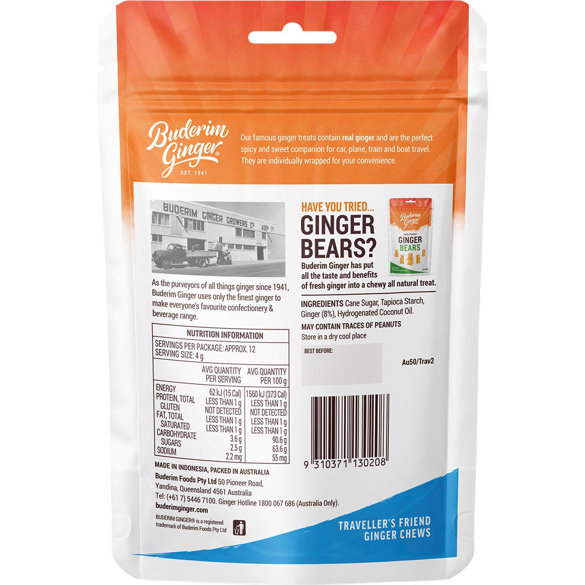 Buderim Ginger Traveller's Friend Ginger Chews 50g - Cutprice Online