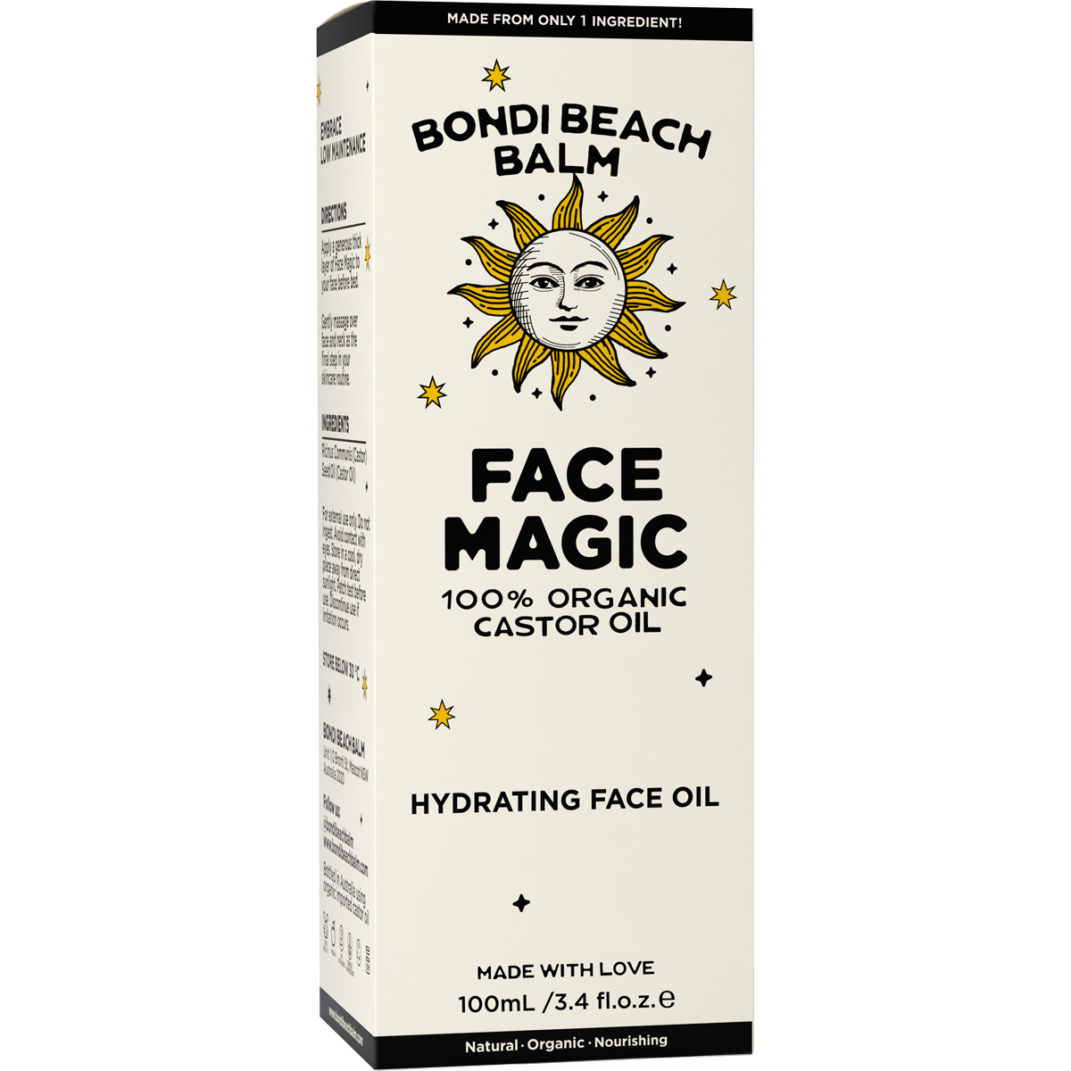 Bondi Beach Balm Face Magic 100% Organic Castor Oil 100ml