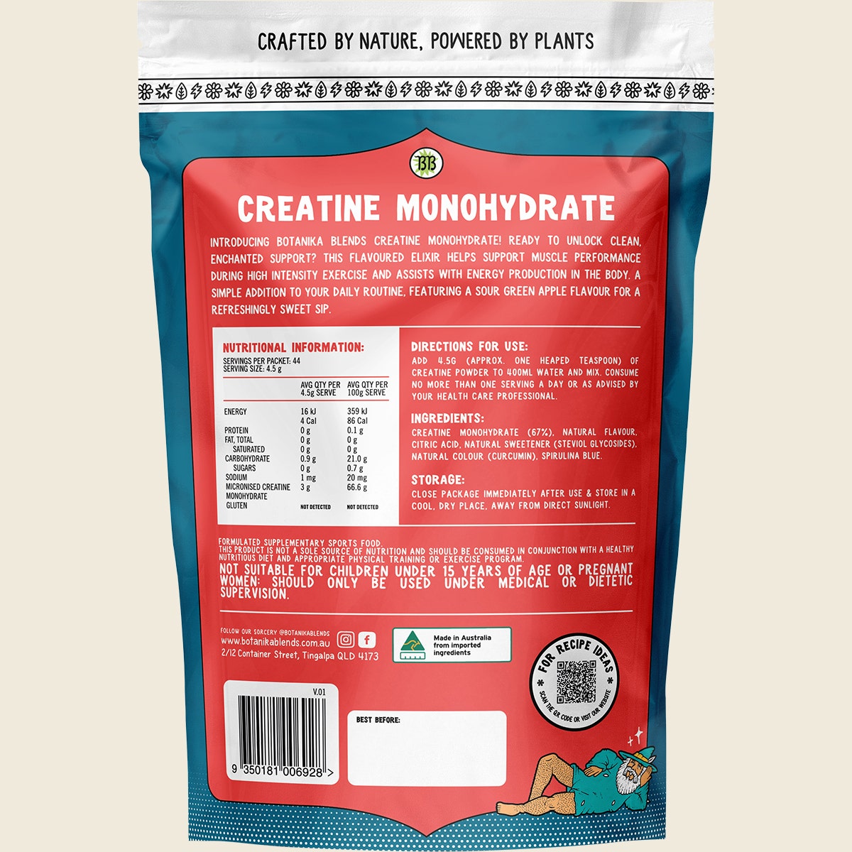 Botanika Blends Creatine Monohydrate Sour Apple 200g