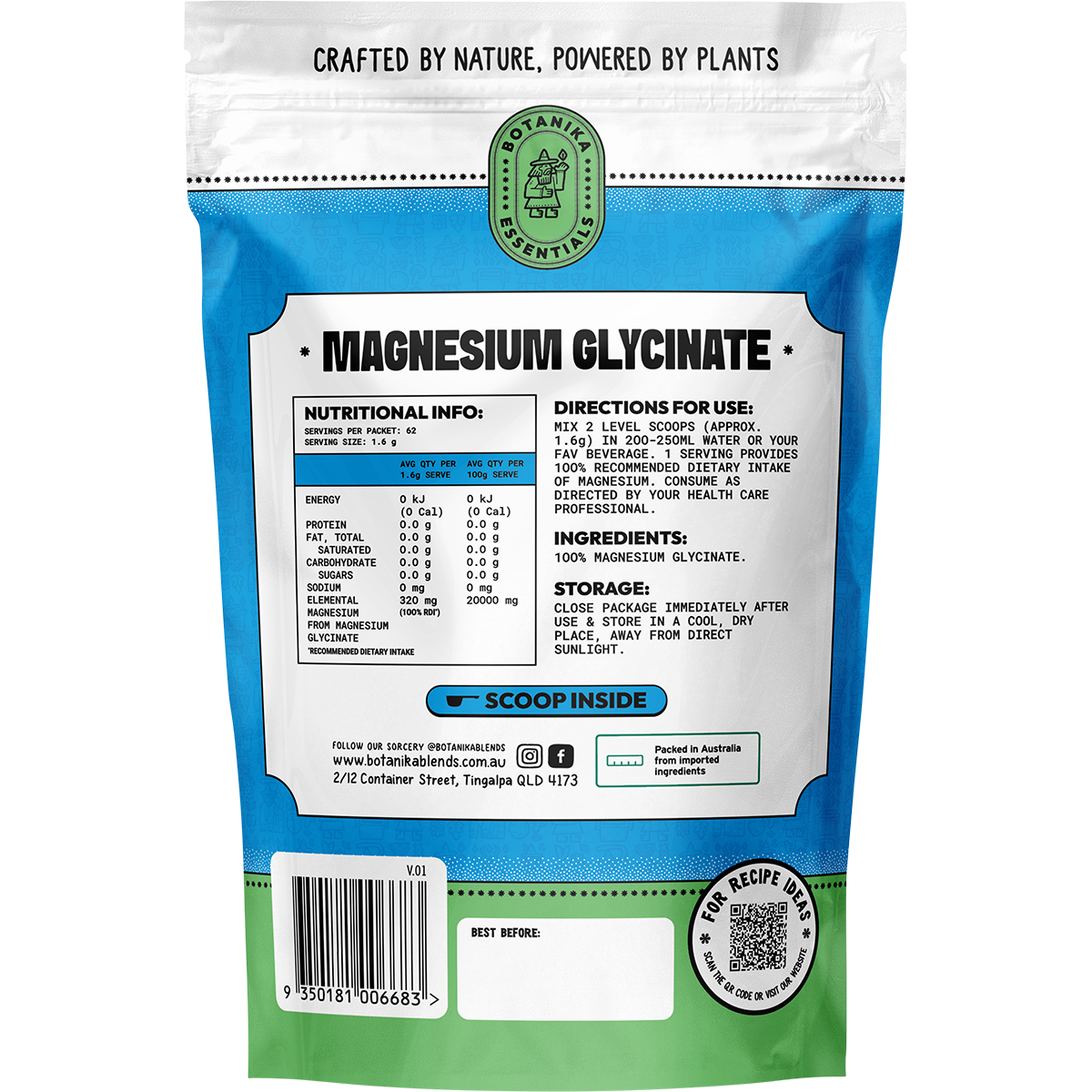 Botanika Blends Magnesium Glycinate 100g