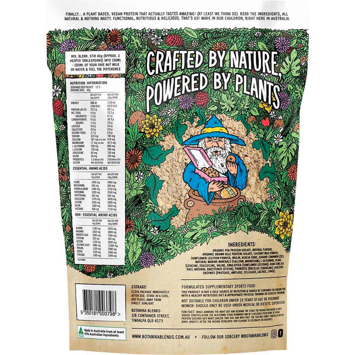 Botanika Blends Plant Protein Custard Filled Cinnamon Donut 500g BOTANIKA BLENDS
