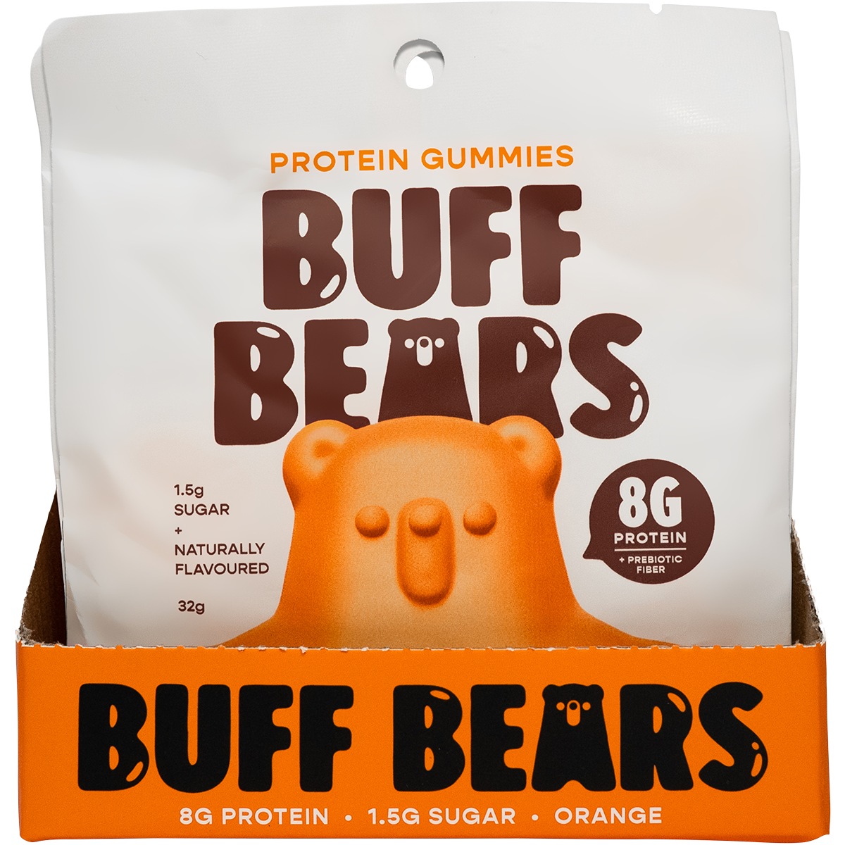 Buff Bears Protein Gummies Orange 32g x 12 Pack