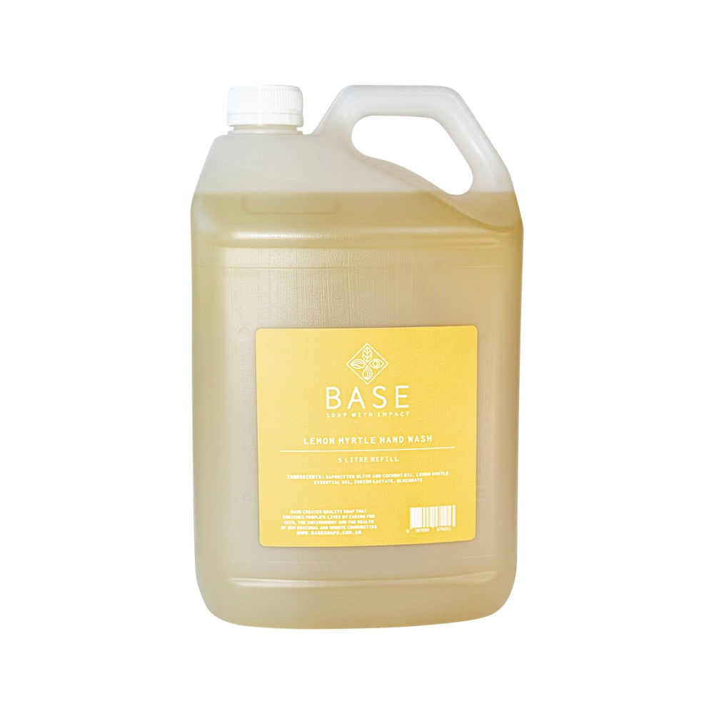 Base (Soap With Impact) Hand Wash Lemon Myrtle Refill 5L - Cutprice Online