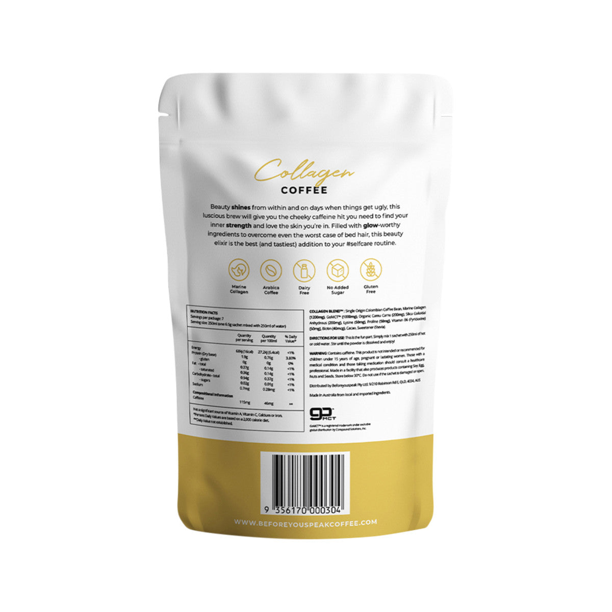 Before You Speak Collagen Coffee Mocha 6.5g x 7 Pack - Cutprice Online
