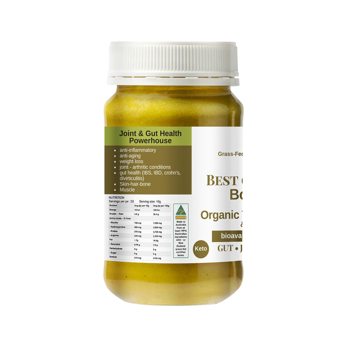 Best of the Bone Bone Broth Beef Concentrate Organic Turmeric & Ginger & Black Pepper 390g - Cutprice Online