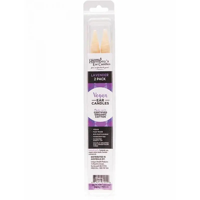 Harmony's EAR CANDLES Vegan Ear Candles Lavender Scented 2 HARMONY'S