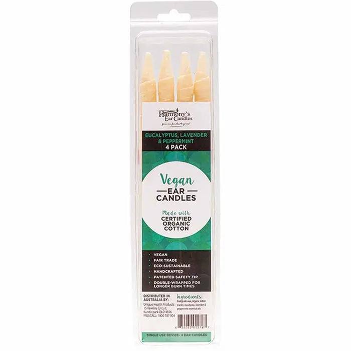 Harmony 's EAR CANDLES Vegan Ear Candles Eucalyptus, Lav & Peppermint 2 HARMONY'S