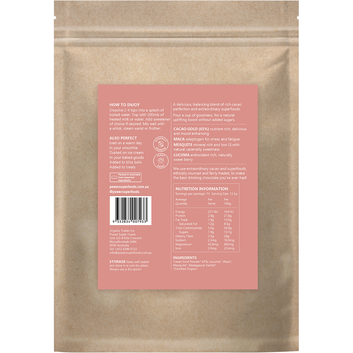 Power Super Foods Nourish Drinking Chocolate With Superfoods 1kg