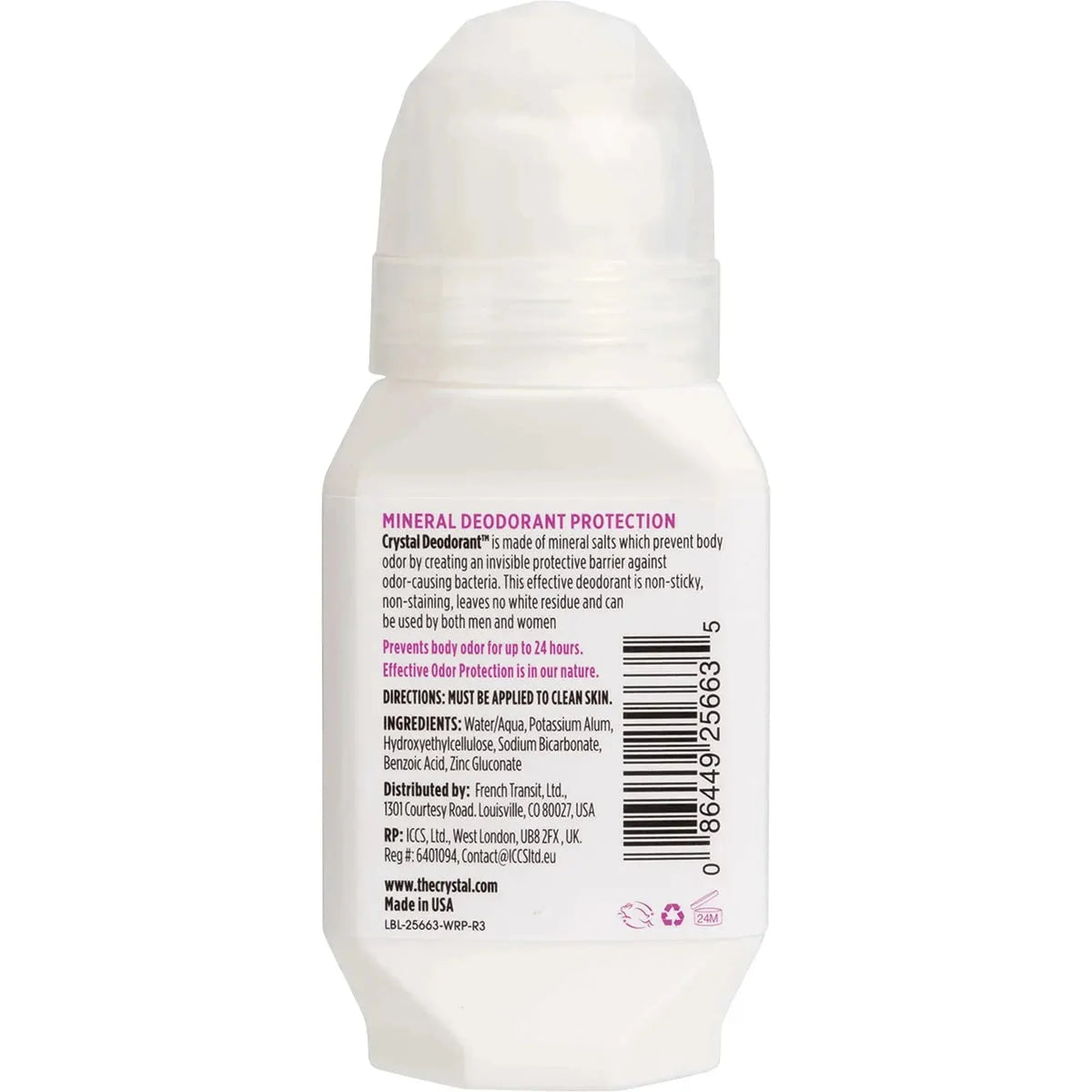 CRYSTAL Roll-on Deodorant Unscented 66ml