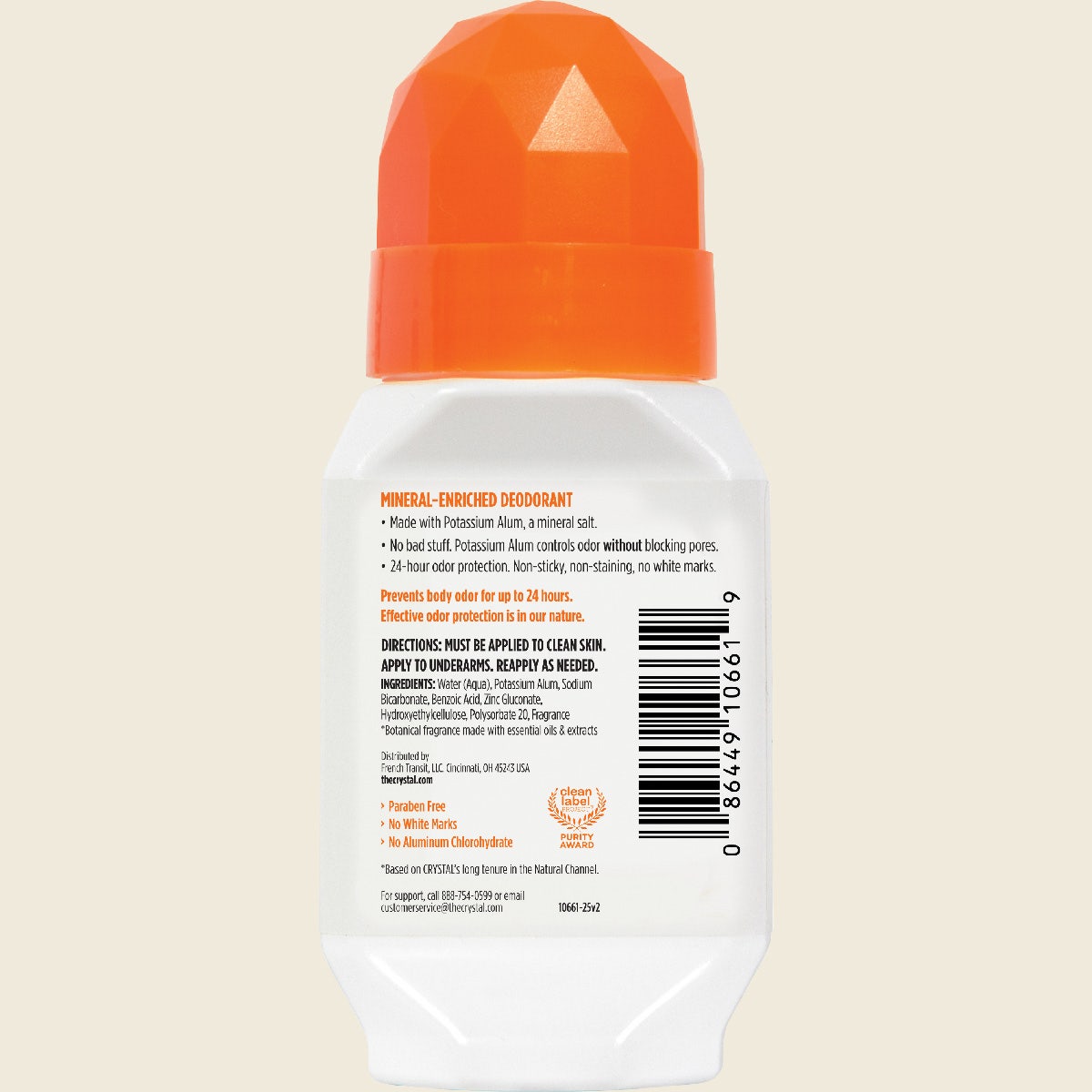 Crystal Roll-On Deodorant Citrus & Cedar 66ml