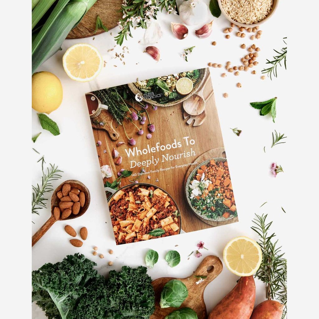 Nutra Organics Book Bundle (Wholefoods To Deeply Nourish Recipe Book by Nutra Organics & POS) Pack - Cutprice Online