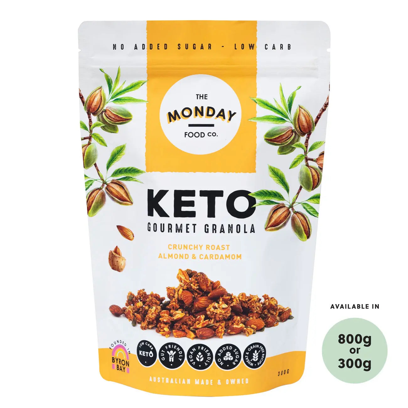 THE MONDAY FOOD CO Keto Gourmet Granola Crunchy Roast Almond & Cardamon 800g THE MONDAY FOOD CO
