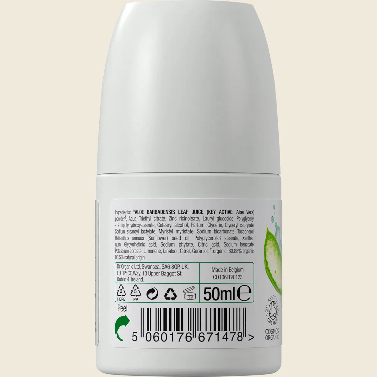 Dr Organic Roll-On Deodorant Organic Aloe Vera 50ml