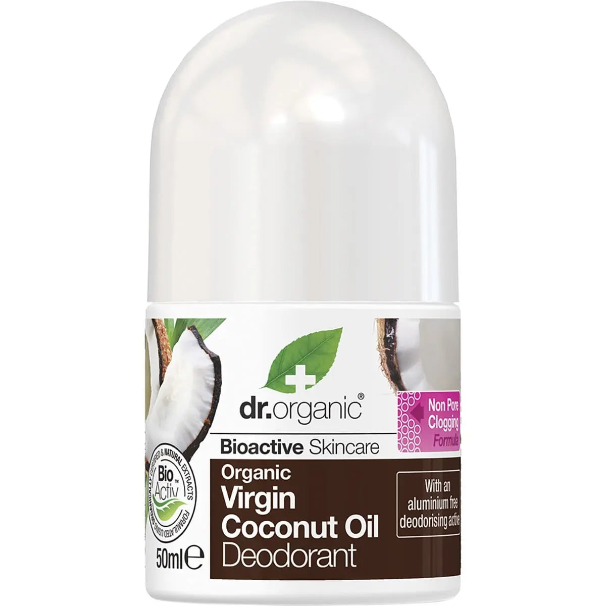 DR ORGANIC Roll-on Deodorant Organic Virgin Coconut Oil 50ml DR ORGANIC