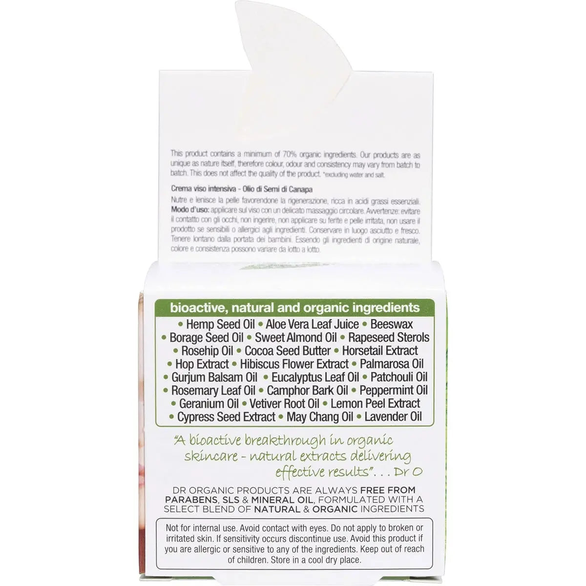 DR ORGANIC Rescue Cream Organic Hemp Oil 50ml DR ORGANIC