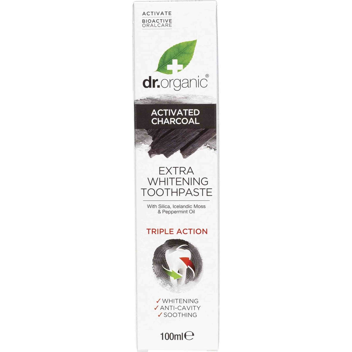 DR ORGANIC Toothpaste (Whitening) Activated Charcoal 100ml
