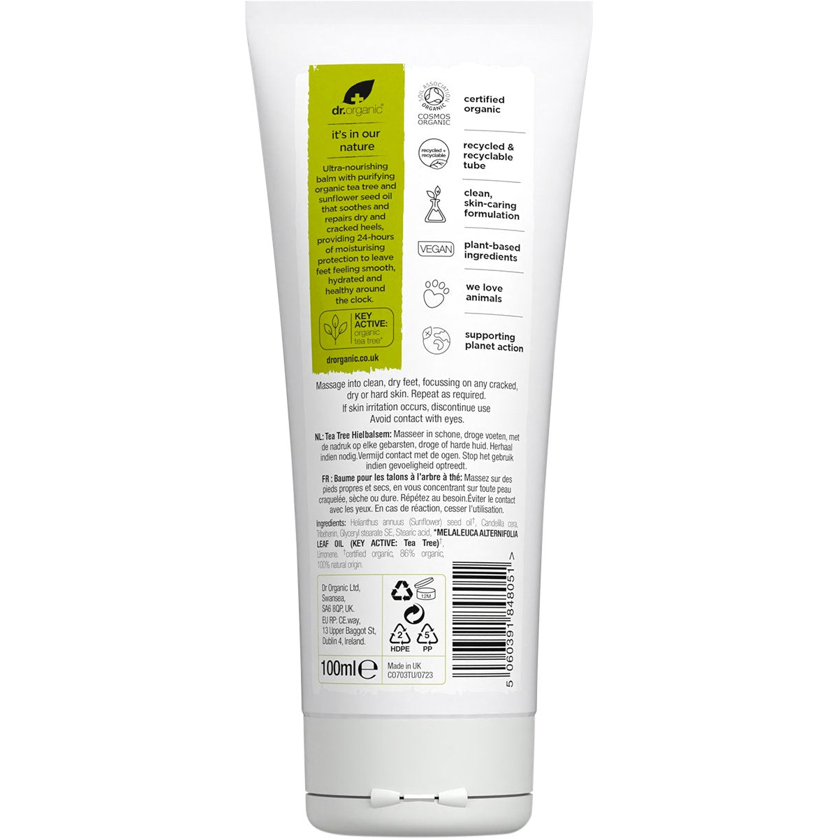 Dr Organic Tea Tree Heel Balm 100ml - Cutprice Online