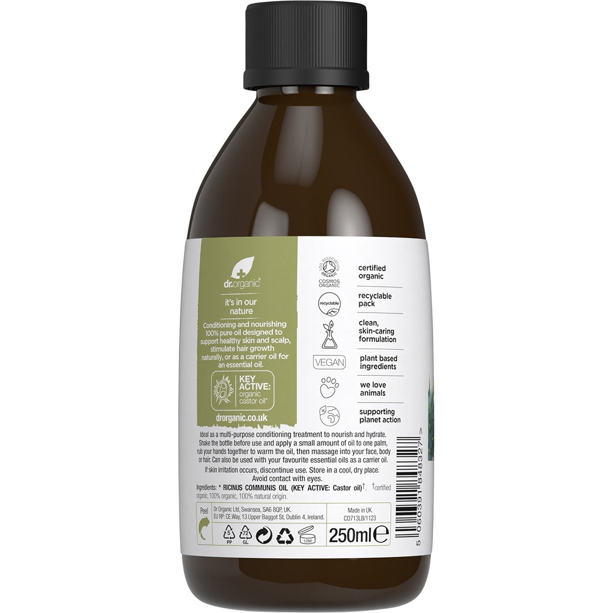 Dr Organic Castor Oil 100% Pure 250ml - Cutprice Online