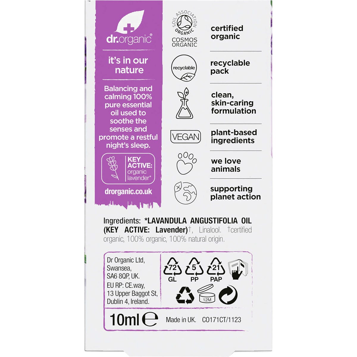 Dr.Organic Lavender Pure Skin Oil 10ml - Cutprice Online