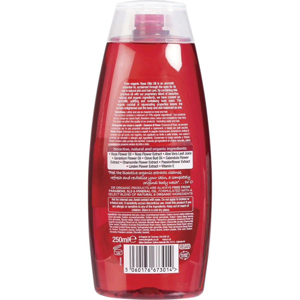 DR ORGANIC Body Wash Organic Rose Otto 250ml DR ORGANIC