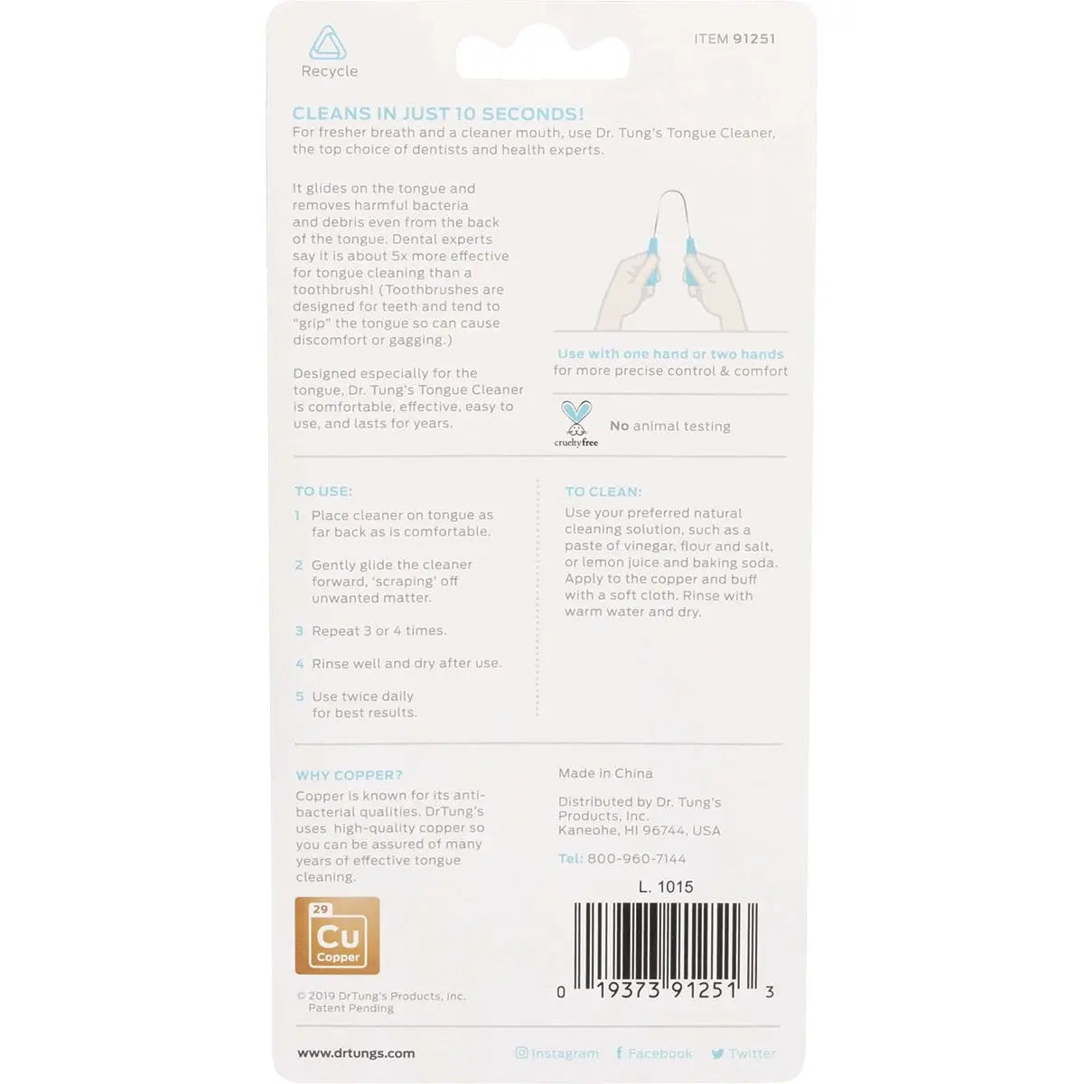DR TUNG'S Tongue Cleaner Copper 1 DR TUNG