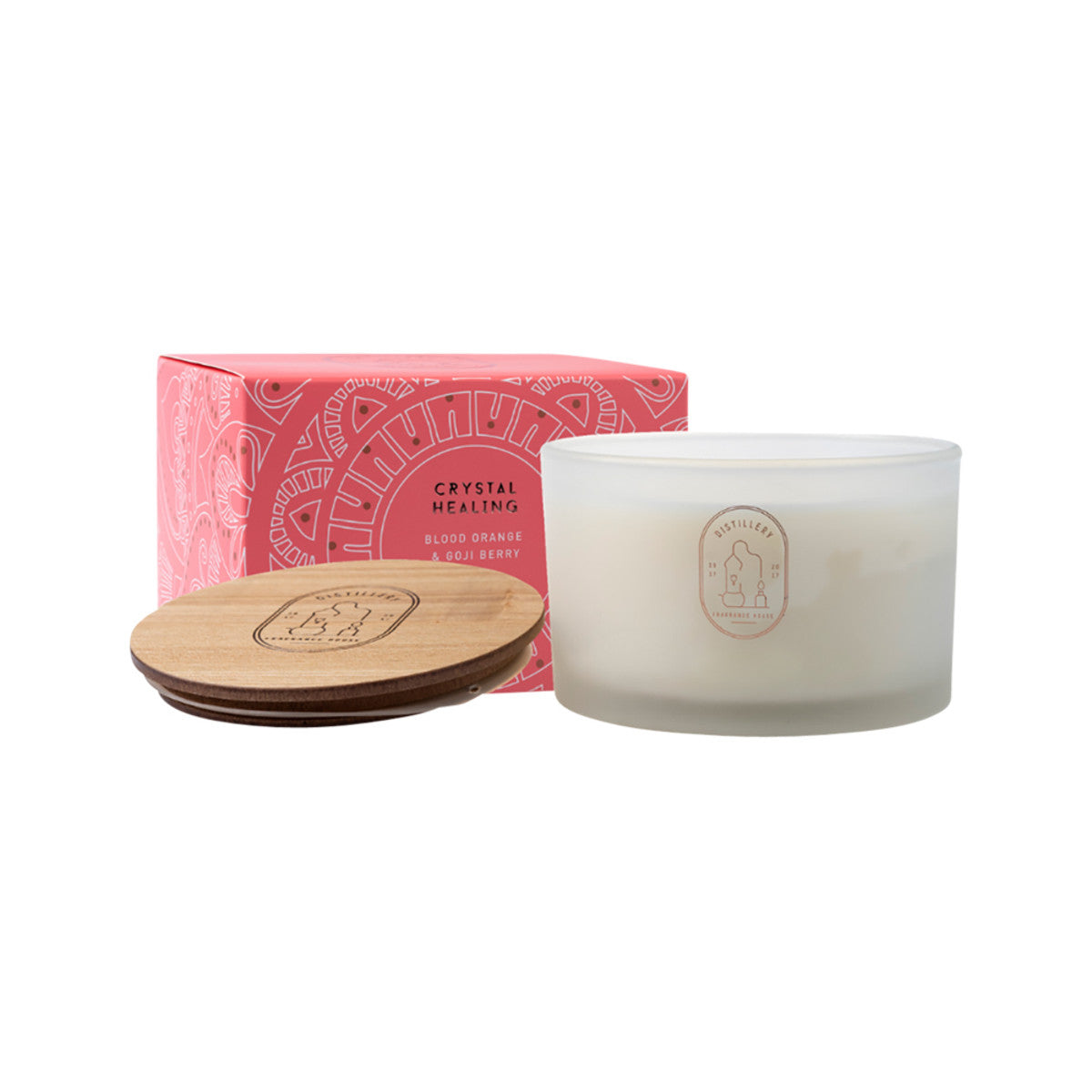Distillery Fragrance House Soy Candle Crystal Healing (Blood Orange & Goji Berry) 450g - Cutprice Online