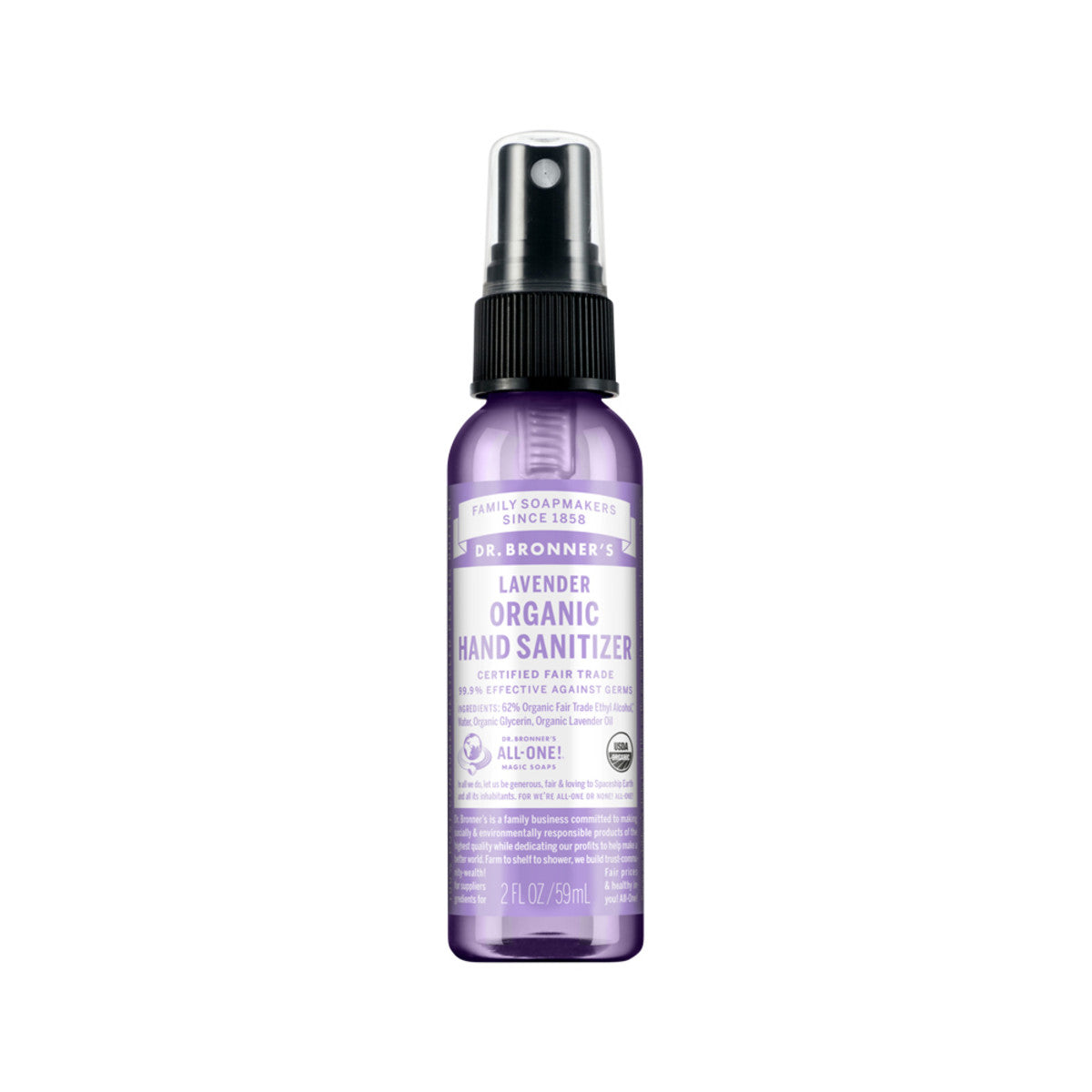Dr. Bronner's Organic Hand Sanitizer Lavender 59ml DR. BRONNER'S