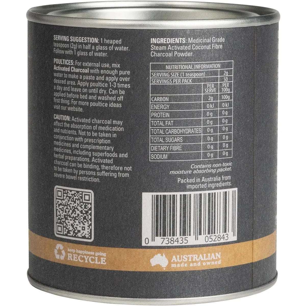 EDEN HEALTHFOODS Activated Charcoal Steam Activated Charcoal Powder 100g EDEN HEALTHFOODS