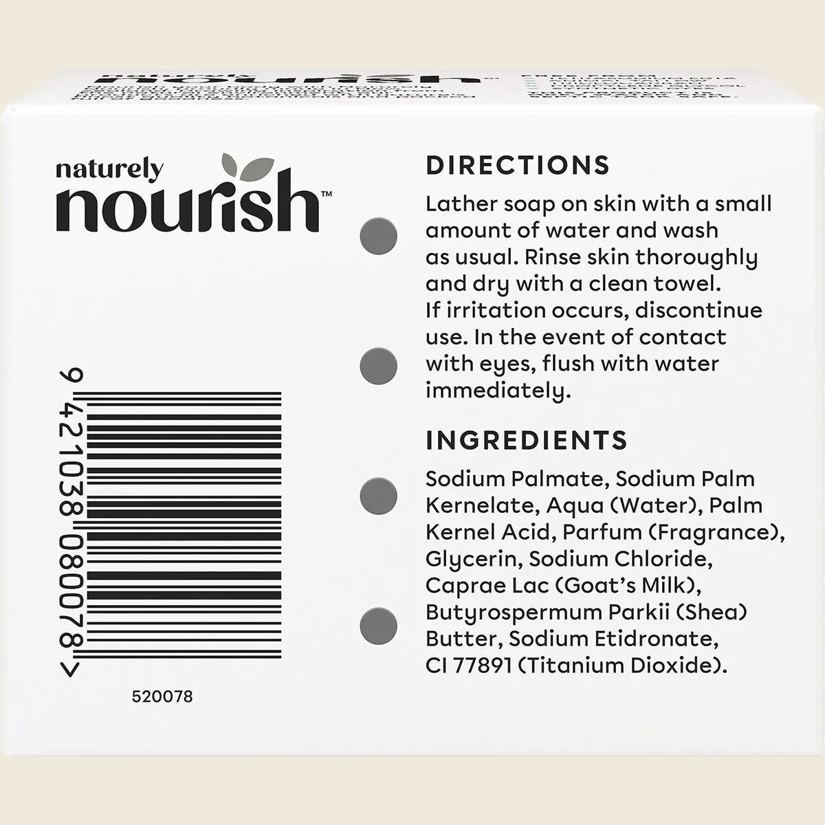 EARTHWISE NOURISH Natural Soap Bar Goat's Milk & Shea Butter 3x90g EARTHWISE
