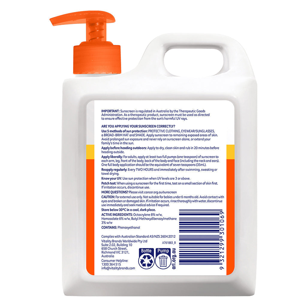 Cancer Council SPF 50 Everyday 1 Litre Pump - Cutprice Online