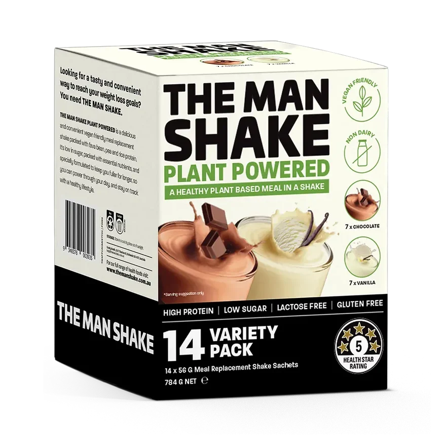 The Man Shake Plant Powder Variety Pack 56g x 14 Pack