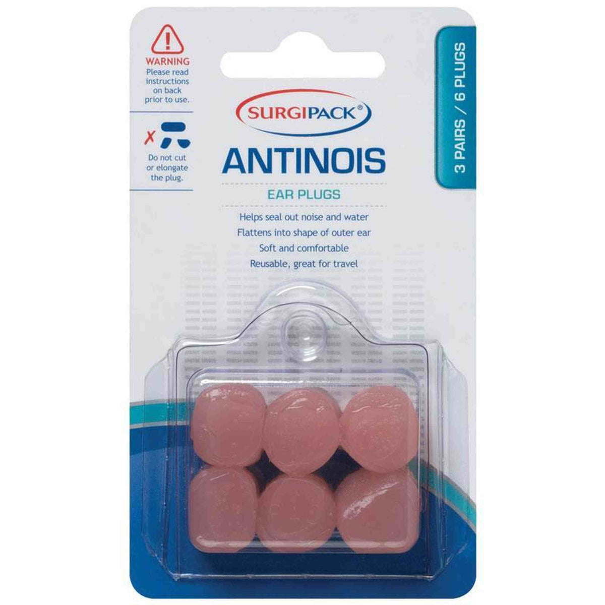 Surgipack 6244 Ear Plugs Antinoise 3 Pairs