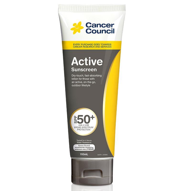 Cancer Council SPF 50+ Active 110ml Tube - Cutprice Online