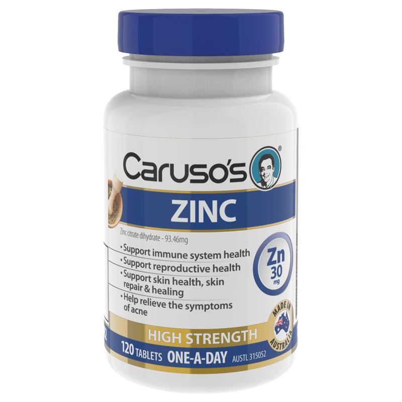 Caruso's Natural Health Zinc 120 Tablets - Cutprice Online
