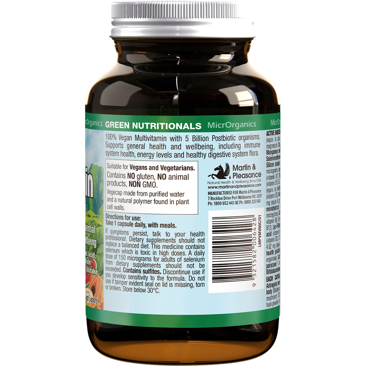 Green Nutritionals 100% Vegan Multivitamin Capsules - Cutprice Online