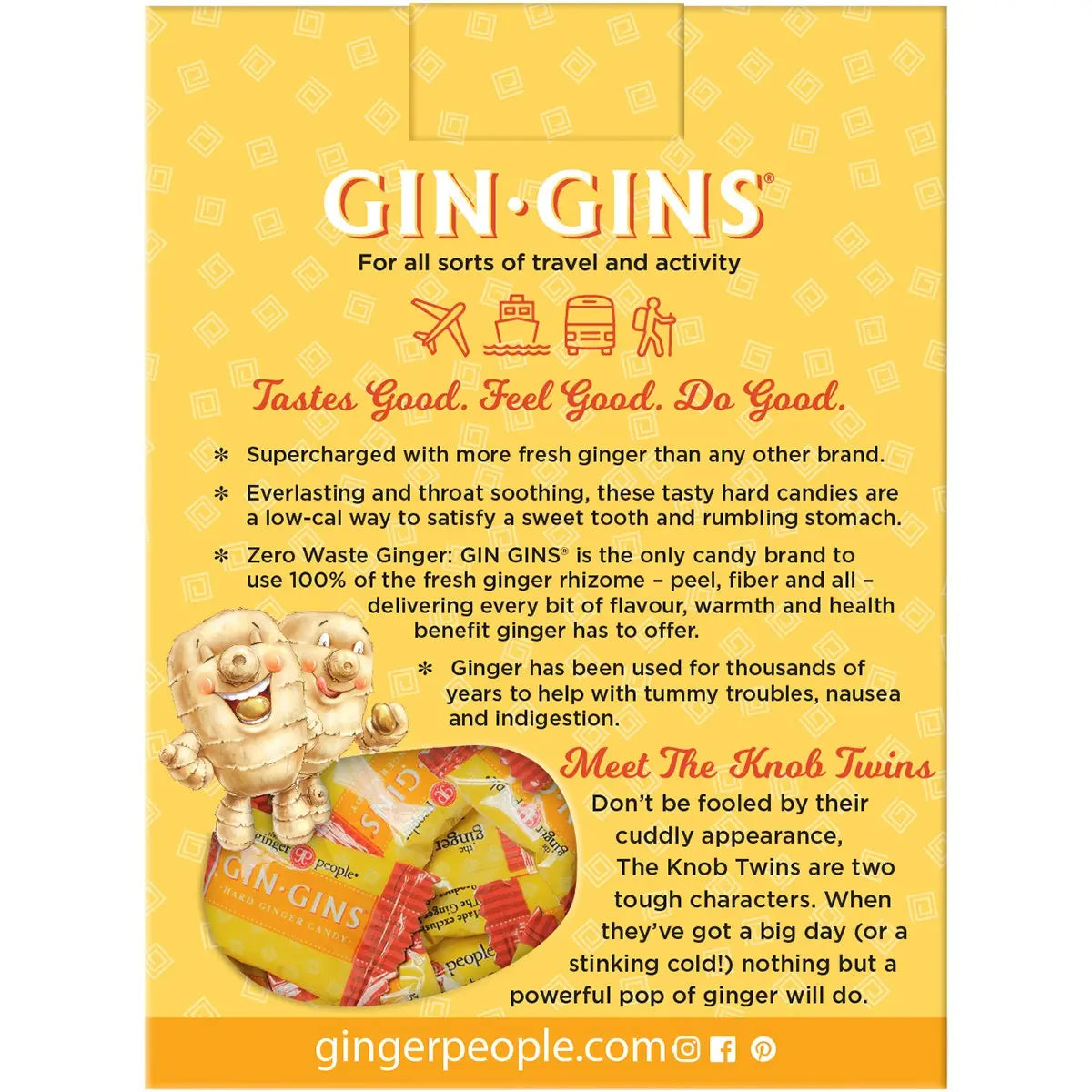 THE GINGER PEOPLE Gin Gins Ginger Candy Hard - Double Strength 84g THE GINGER PEOPLE