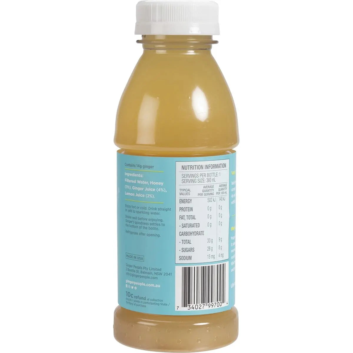 THE GINGER PEOPLE Gingerade Honey & Lemon 360ml THE GINGER PEOPLE