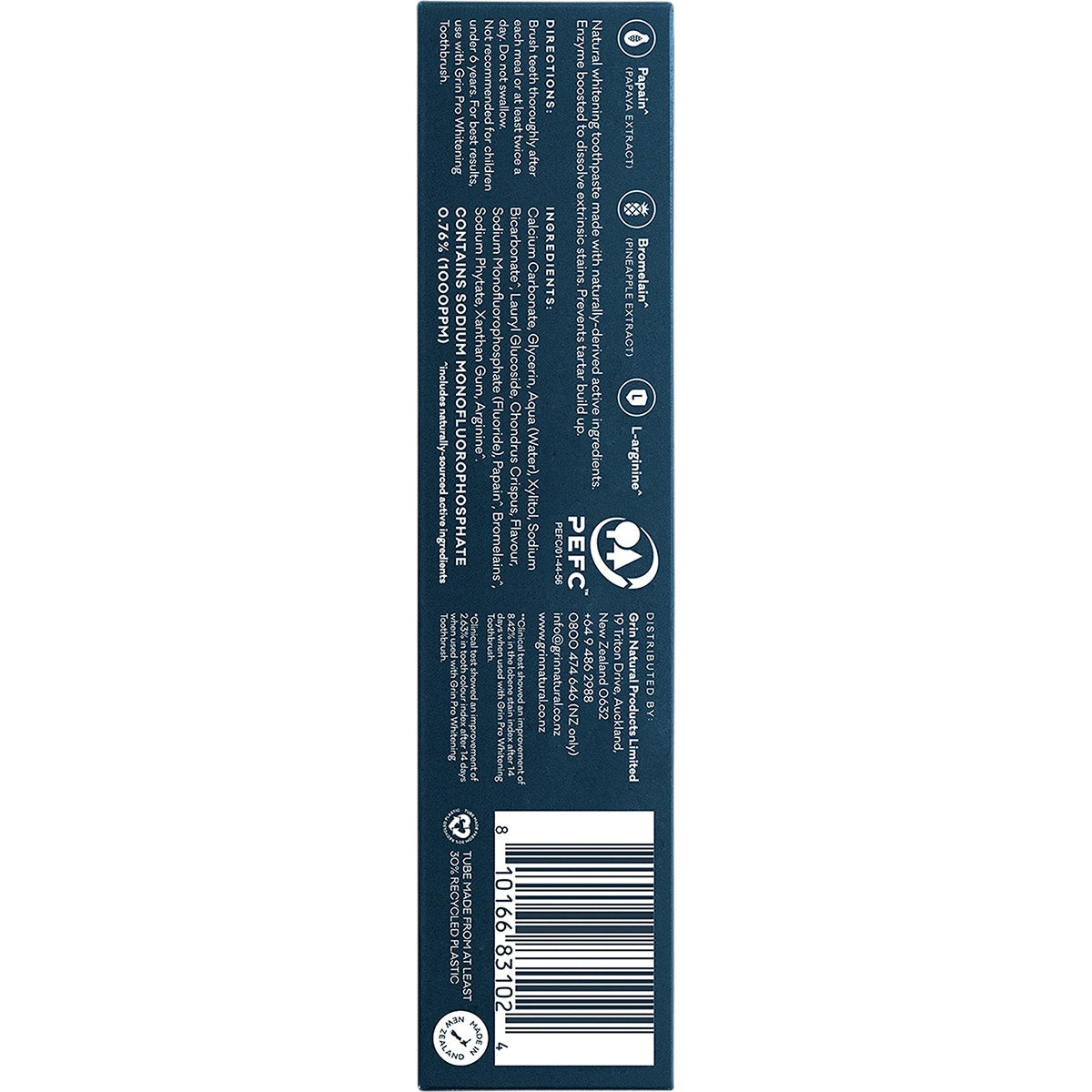 Grin Pro Toothpaste Enzyme Whitening with Fluoride 113g - Cutprice Online