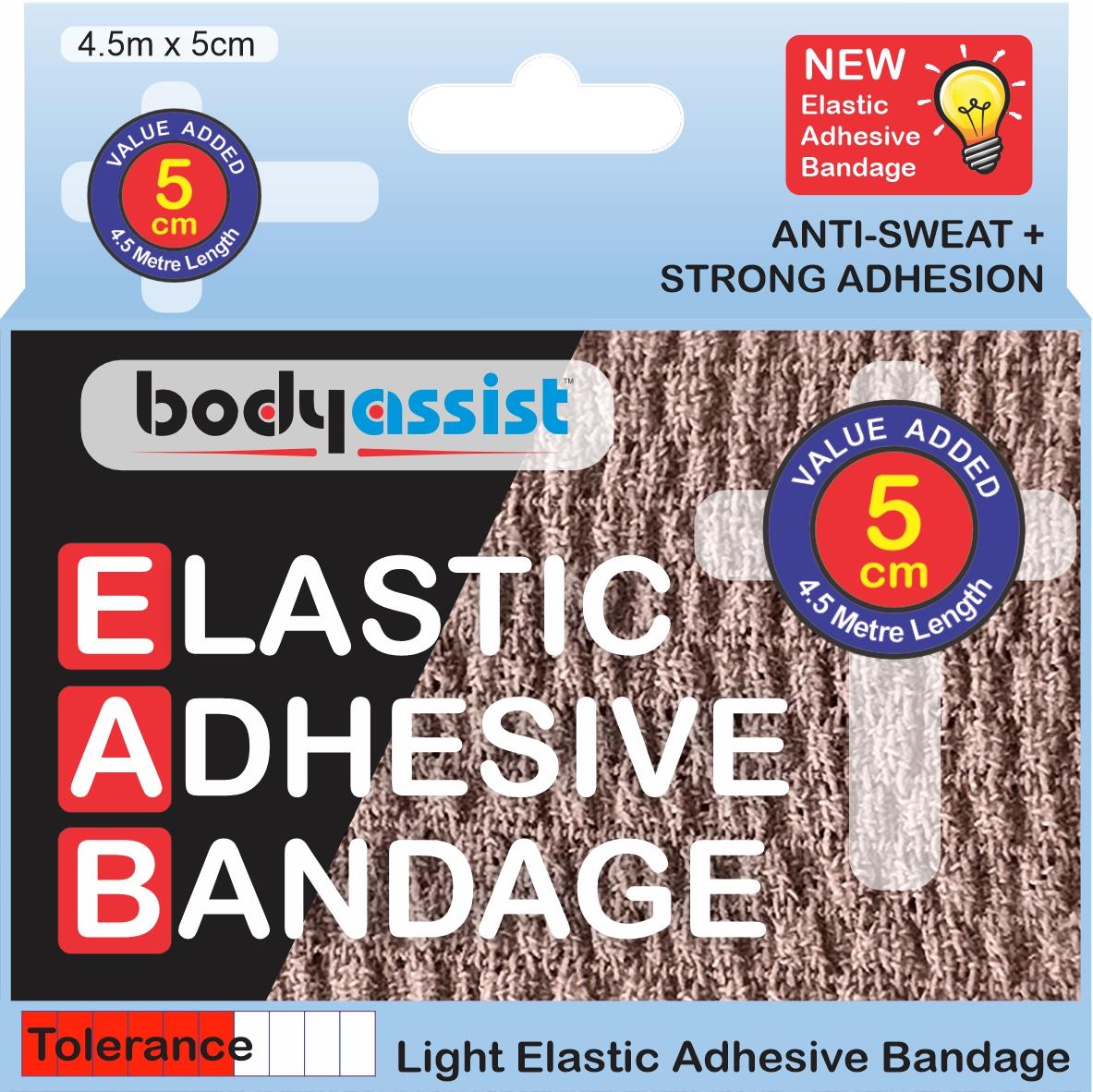 Bodyassist Elastic Adhesive Bandage Light EAB Beige 50mm x 4.5metre