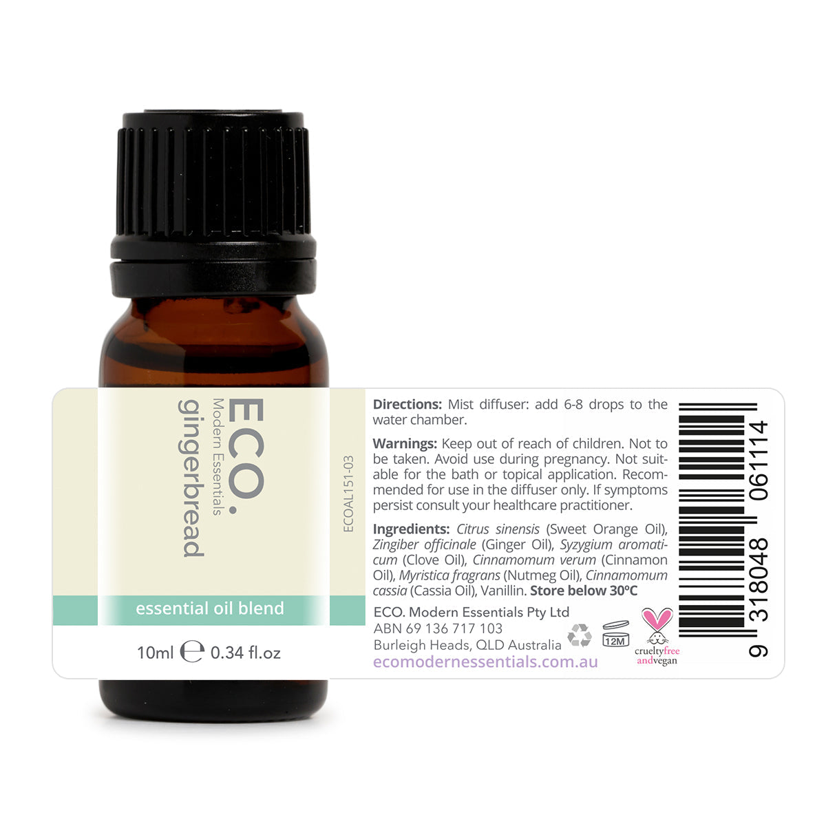 Eco. Modern Essentials Essential Oil Blend Gingerbread 10ml - Cutprice Online