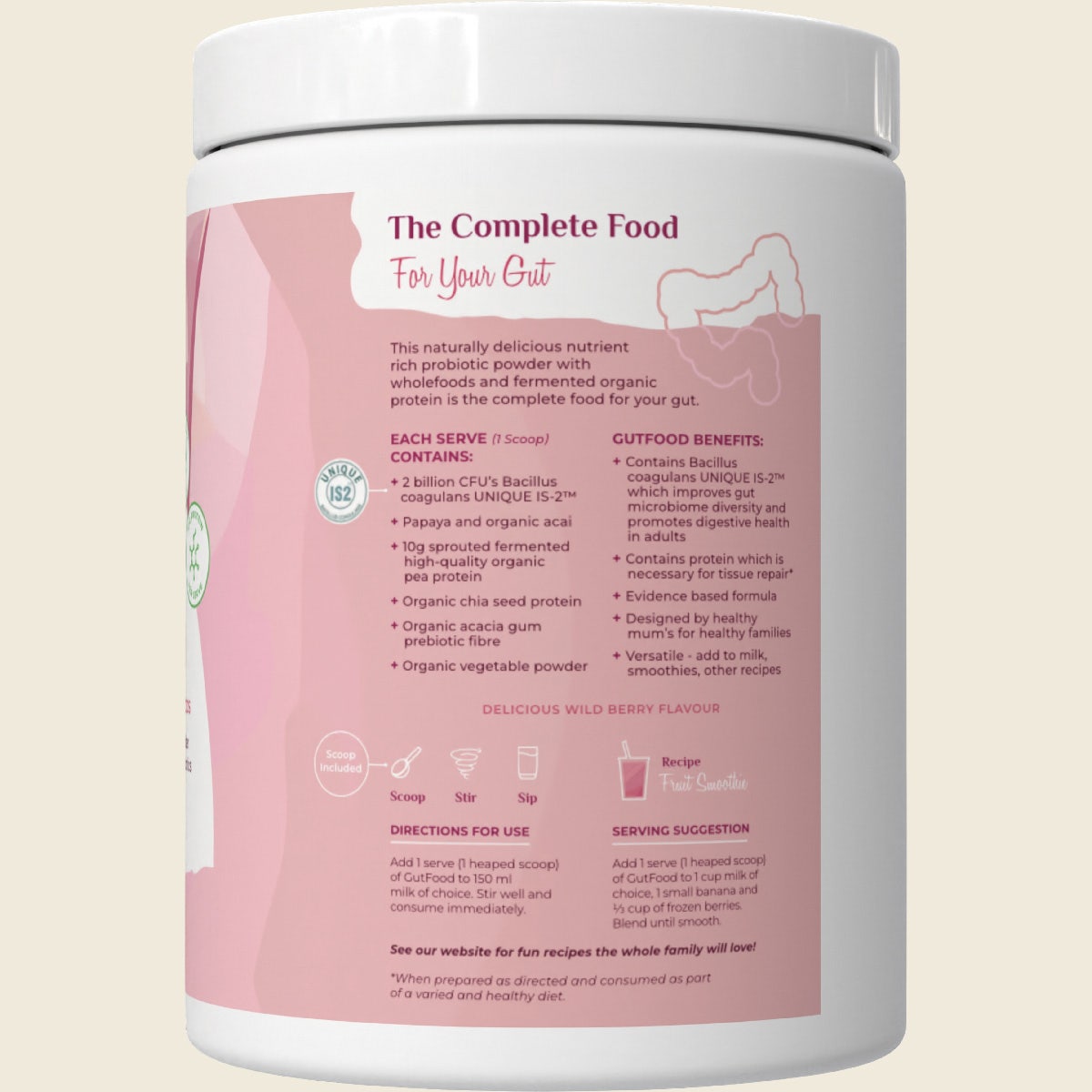 Happy Bum Gut Food Wild Berry 374g