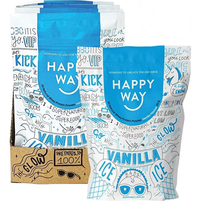 Happy Way Whey Protein Powder Vanilla 60g 6PK HAPPY WAY