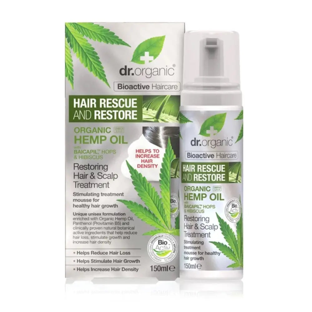 DR ORGANIC Hair & Scalp Treatment Restoring Organic Hemp Oil 150ml DR ORGANIC