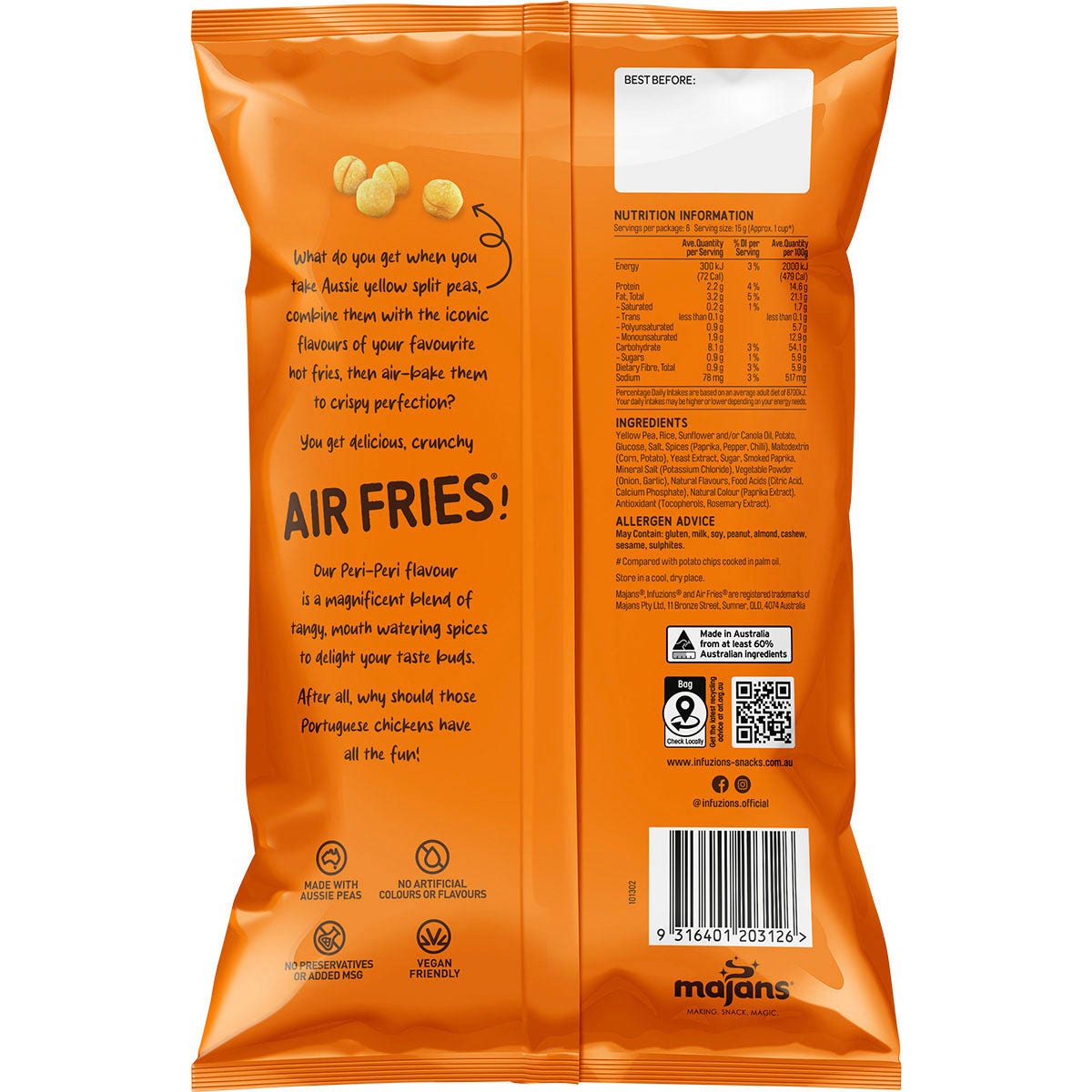 Infuzions Air Fries Peri-peri 6x90g - Cutprice Online